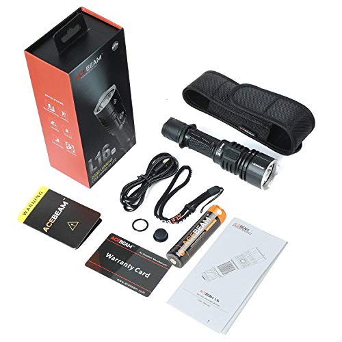 ACEBEAM L16 Tactical Flashlights Cree XHP35 LED 2000 Lumens Flashlight,Micro-USB Rechargeable,Long Throw Distance 1978ft