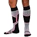 Snowboard Socks - Comfortable Warm Outdoor Socks for Skiing and Snowboarding - Warm Board Socks, Ski Socks for Men and Women (Black-White-Neon Pink, Small)