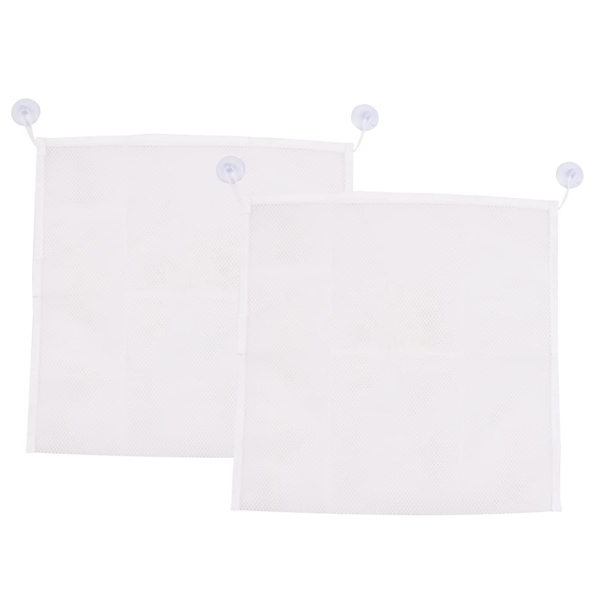 Tiardey 2Pcs 14x14inch Bath Bathtub Mesh Net Storage Bin for Toy Organizer.with Suction Cups