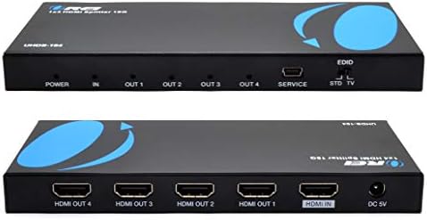 Orei UltraHD 4K @ 60 Hz 1 X 4 HDMI Splitter 1 in 4 Out 4 Port 4: 8-Bit - HDMI 2.0, HDCP 2.18 Gbps