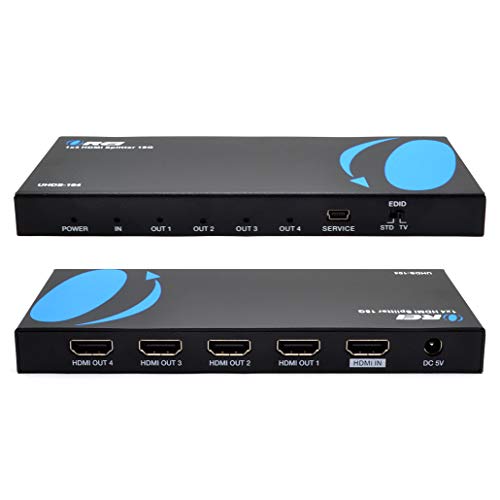 Orei UltraHD 4K @ 60 Hz 1 X 4 HDMI Splitter 1 in 4 Out 4 Port 4: 8-Bit - HDMI 2.0, HDCP 2.18 Gbps