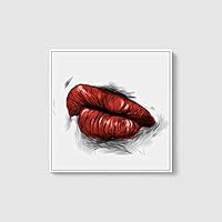Framed Canvas Wall Art Sexy Lips Canvas Prints Home Artwork Decoration for Living Room,Bedroom - 16x16 inches