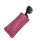 CTM Women's Leather Fashion Color Eyeglass Holder and Case