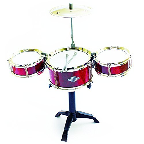 Fun Central AT996 Drum Set for Kids, Musical Instrument for Kids, Red