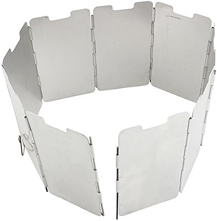 Etopsell Outdoor Camping Portable Folding Lightweight Aluminum Wind Deflector Windshield Board 9 Plates Windscreen for Solo Stove and Backpacking Stoves, Camping Stoves, Butane Stoves