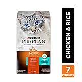 Purina Pro Plan High Protein, Probiotics Dry Cat Food, SAVOR Chicken & Rice Formula - 7 lb. Bag