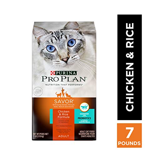 Purina Pro Plan High Protein, Probiotics Dry Cat Food, SAVOR Chicken & Rice Formula - 7 lb. Bag