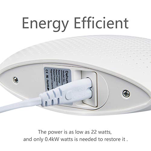 Dowsabel Renewable Small Dehumidifier, Rechargeable Mini Dehumidifier Quiet Energy Efficient for RV, Car, Jewelry Boxes, Drawers, Gun Safes, Bedroom, Bathroom and Office, 600 Cubic feet(White)