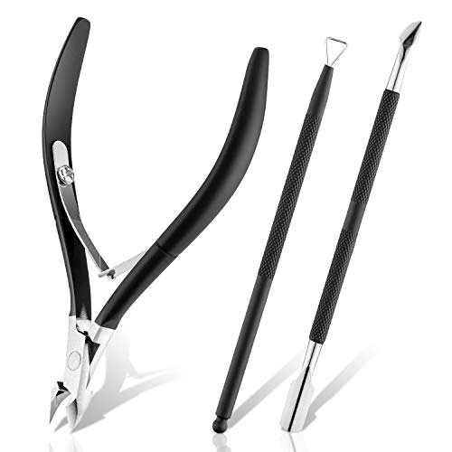Cuticle Trimmer with Cuticle Pusher, Salon Level Cuticle Remover Cuticle Nippers, Professional Stainless Steel Cuticle Cutter, Perfect Pedicure Manicure Tools for Nails, By XIPOO