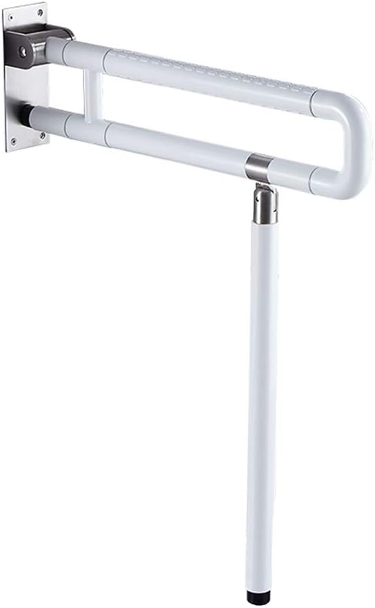 Bathroom handrail Folding Toilet Toilet Anti-slip Handrail Safety Toilet Seat Accessible Yellow Railing Handle Old Man Including Night Ring (Color : White, Size : 75cm*70cm)