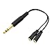 Onvian 6.35mm Male to Dual 3.5mm Female 3 Pole TRS Audio Adapter Convertor Y Splitter Cable