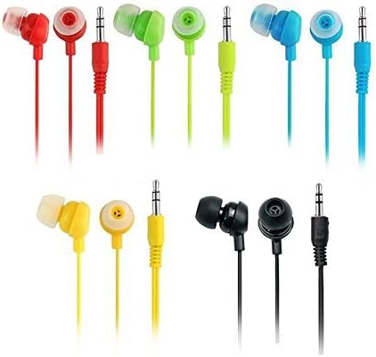 River Eletronic Pack of 5 Wholesale Bundle Wire Cord Color Simple 3.5mm Earphones Earbuds Headphones Headsets for Android Nexus Samsung Sony HTC Motorola iPhone 6/6s 5/5s 4/4s MP3
