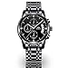 Olmeca Men's Watch Fashion Luxury Wrist Watches Analog Quartz Waterproof Chronograph Watch for Men Stainless Steel Band Black Watch 0826-QHYDgd