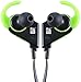 STEREO WIRELESS BLUETOOTH HEADSET-In-Ear Headphones-Loud Bass-Magnetic Power-Noise Cancelling Mic-Sweatproof for Running Gym Sports-iPhone 6s 6 SE plus Galaxy S7 S6 edge Android Phone (Green/Black)