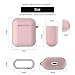 Airpods case,Erwubala Airpod Protective Case Cover Soft Silicone Skin with Keychain Compatible for Apple Airpods 2 & 1(Pink)