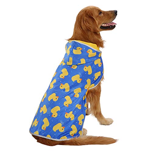 HDE Reversible Dog Raincoat Hooded Slicker Poncho Rain Coat Jacket for