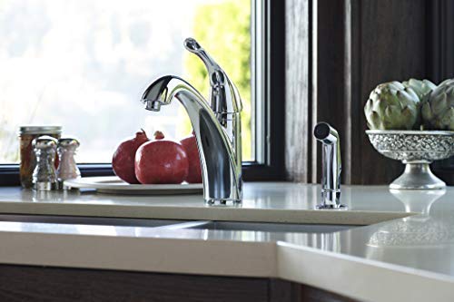 Medina Kitchen Faucet (Brushed Satin Nickel) by Pacific Bay - This Beautiful Upgrade Features a Single Lever, Arc Spout and a Side Sprayer