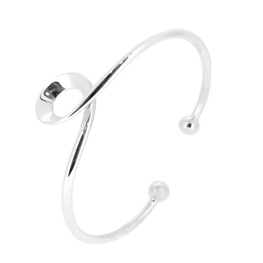 Treasure Bay Classic 925 Sterling Silver Bangle Bracelet for Women, Ladies