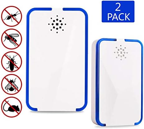 TKLake Ultrasonic Pest Repeller, Plug in Insect Repeller, 2 Pack Pest Control Repellent Against Mouse, Rats, Spiders, Fleas, Roaches, Bed Bugs, Mosquitoes, Eco-Friendly, Human & Pet Safe (white)