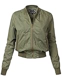 Luna Flower Women's Warm Relaxed Fit Padding Zipper Bomber Jackets