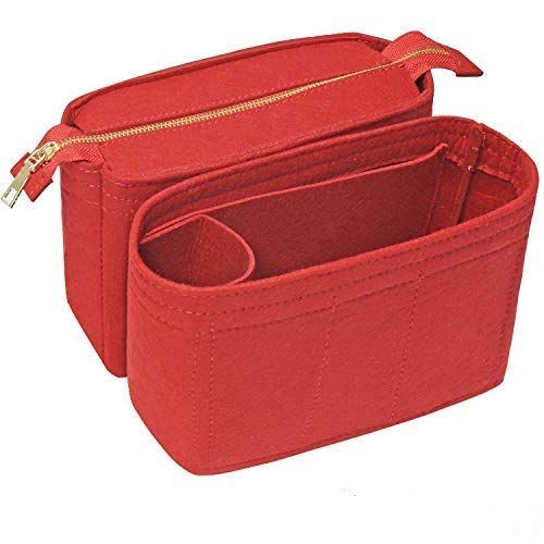 Soyizom Felt Bag organizer Insert Bag in Bag for Tote Bag With 2 packs Fit in the Neonoe and other Bucket Bags-red