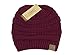 BYSUMMER C.C Warm Soft Cable Knit Skull Cap Slouchy Beanie Winter Hat (Burgandy)