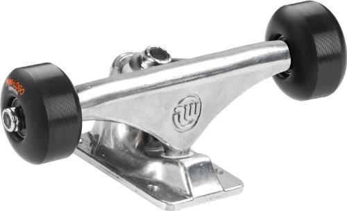 Skate One Mini-Logo Skateboard Truck with 53mm 90a Wheels, Polished, 7.63-Inch Skate One Mini-Logo Skateboard Truck with 53mm 90a Wheels, Polished, 7.63-Inch