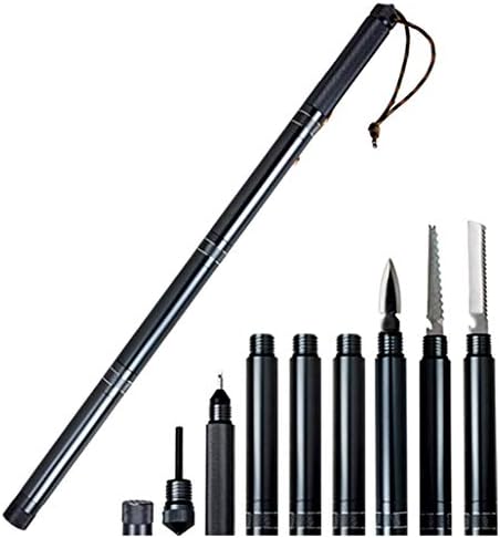 EarthSafe Survival Equipment 8-in-1 Multifunctional Walking Trekking Poles, Detachable Outdoor Survival Kit for Hiking, Camping, Walking and Outdoor Adventure