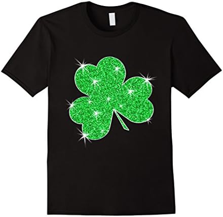 Faux Glitter Shamrock St. Patrick's Day T-Shirt for Women