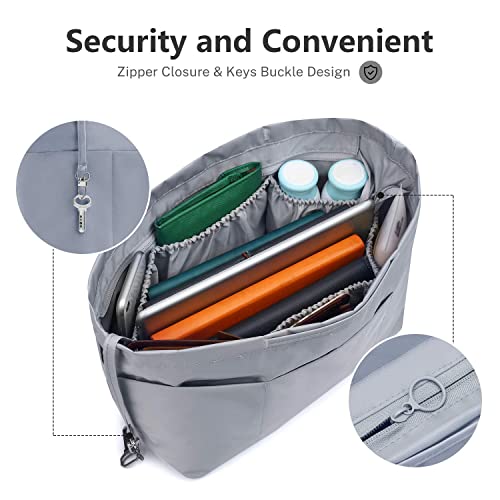 Gonex Nylon Tote Organizer Purse Insert Pocketbook Organizer Insert