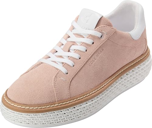 Cole Haan Women's Grandpro Court Skyweave Sneakers, Cameo Rose Suede/White, 9-C…