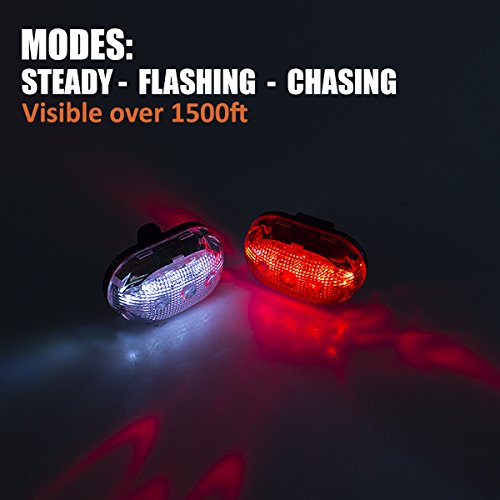 image for BV Bike Light Set, Bicycle LED Headlight and Taillight Set, Quick-Rele