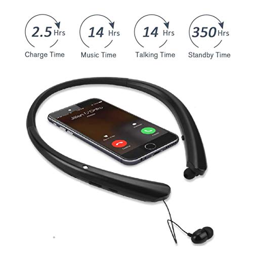 2 Bluetooth+Retractable+Headphones+Wireless+Earphones