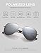 LUENX Aviator Sunglasses Mens Womens Polarized Mirror - Silver Lens Silver Metal Frame 60mm - UV 400 Protection with Case