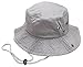 Summer Outdoor Boonie Hunting Fishing Safari Bucket Sun Hat with adjustable strap(Grey,LXL)