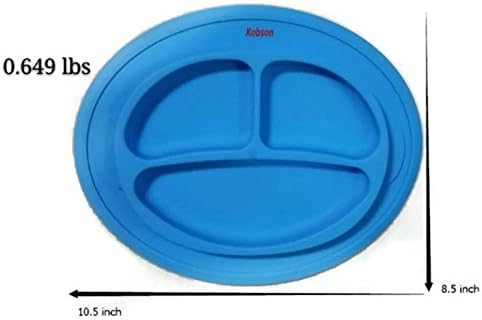 Baby silicone food placement (BPA free) with special bonus baby spoon and baby fork (Blue monkey)