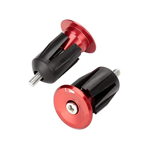 1 Pair Bar End Plugs Aluminum Alloy Bike Handlebar End Caps Bicycle Handlebar Bar End Plugs (Red)