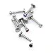 CrazyPiercing Lot of 8 Pairs Assorted Gems Labret Lip Bar Chin Lip Rings Piercing 1.2mm Surgical Steel 16 Guage