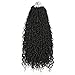 5packs NEW Goddess Locs Crochet Hair 18 Inch River Fauxs Locs Wavy Crochet With Curly Hair In Middle And Ends passion twist Synthetic Braiding Hair Extension (18 inch, Black)