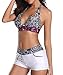 Century Star Women Swimsuit Halter Push Up Top Boyshort Bikini Set Two Piece Bathing Suit Swimwear