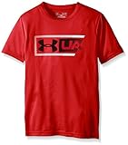 Under Armour Boys' Dual Logo T-Shirt, Risk Red (600), Youth X-Large