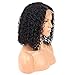 Starr Hair Brazilian Virgin Shorts Deep Kinky Curly Bob Lace Front Wig Glueless Natural Color Middle Part Pre Plucked Natural Hairline with Baby Hair for Black Women (12 Inch)