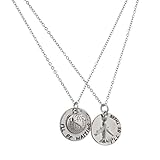 Lux Accessories I'll Be Waiting I'll Be There World Traveler Plane Airplace Pendant Necklace BFF Best Friends Forever.