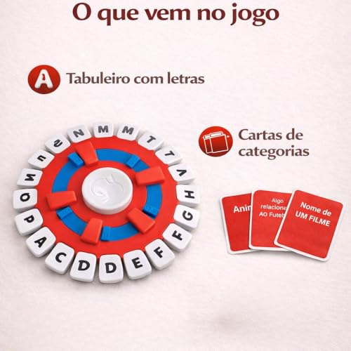 Jogo de Letras Educativo Stop, Brinquedo Pedagógico de Tabuleiro com Alfabeto para Aprendizagem Infantil e Formação de Palavras