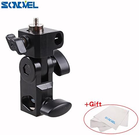 SONOVEL Godox AD-E Flash Speedlite Holder with 1/4" Screw On The Top to Hold Godox AD200 Pocket Flash Speedlite and 1/4" 3/8" Screw Hole at The Bottom - Umbrella Hole, Angle Adjustable
