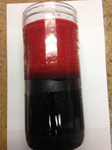 Red and Black 14 Day Unscented 2 Color Candle in Glass