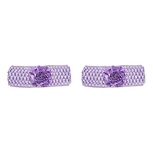 Amazon Brand – Solimo Fabric Hair Bands for Kids, Violet, Pack of 2