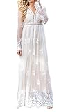 Imily Bela Women's Vintage Chiffon Long Sleeve Wedding Bridesmaid Summer Beach Maxi Long Dress