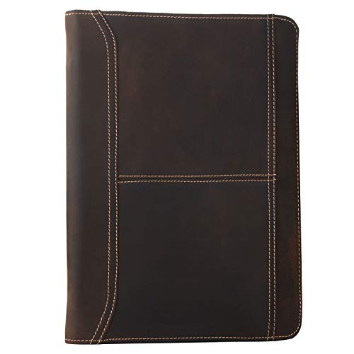 image for iCarryAll Personalize Crazy-Horse Leather Padfolio, Multi-Function Bus