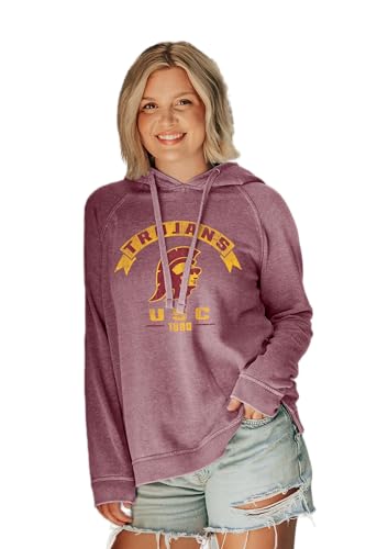 USC Trojans NCAA Officially Licensed Women's Hooded Sweatshirt Burnout Vintage…